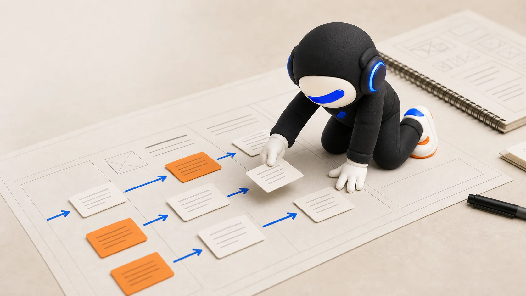 The Real Company product planner arranging a focused product journey